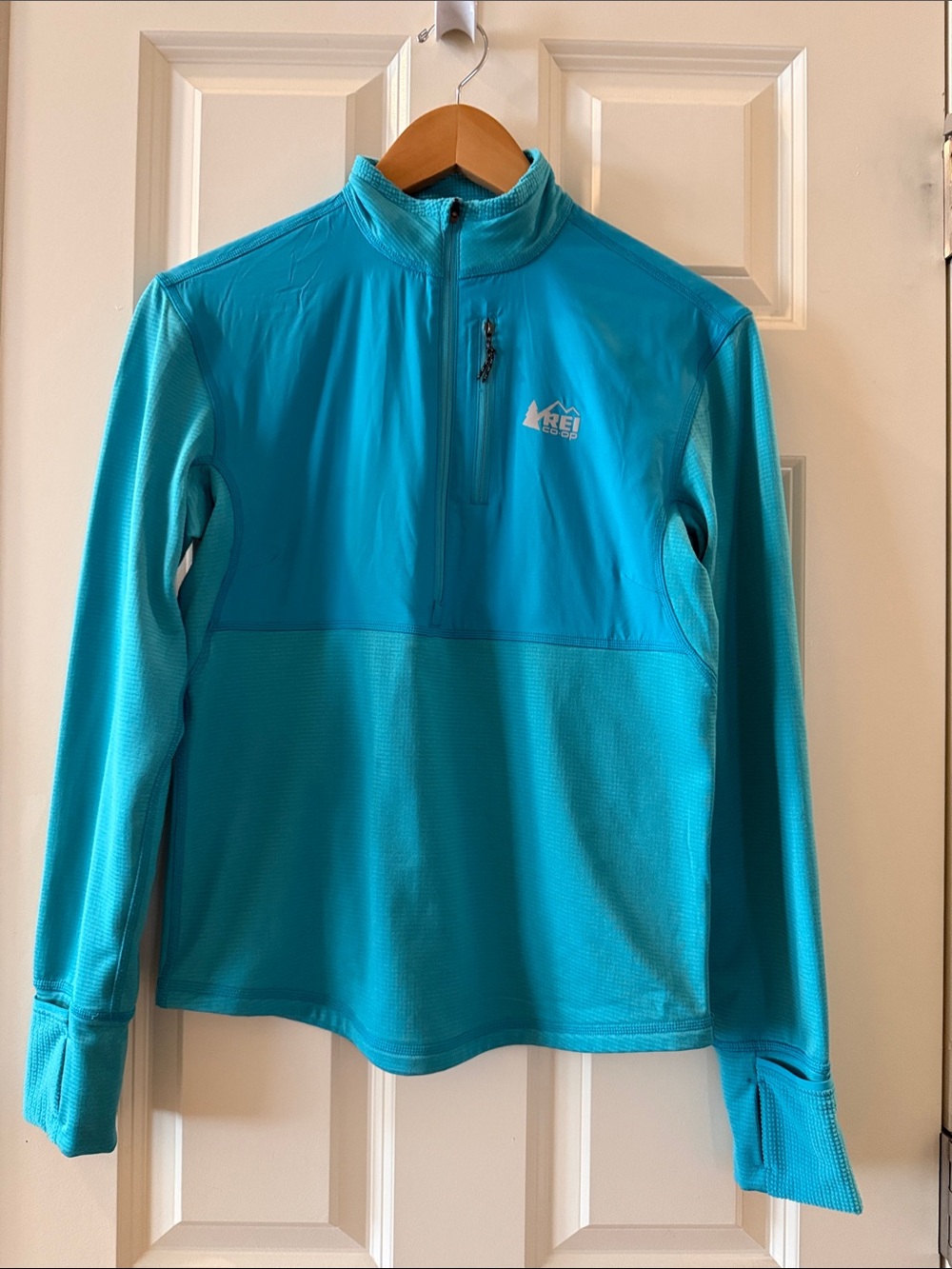 REI Lightweight Half-Zip Pullover in Teal Blue